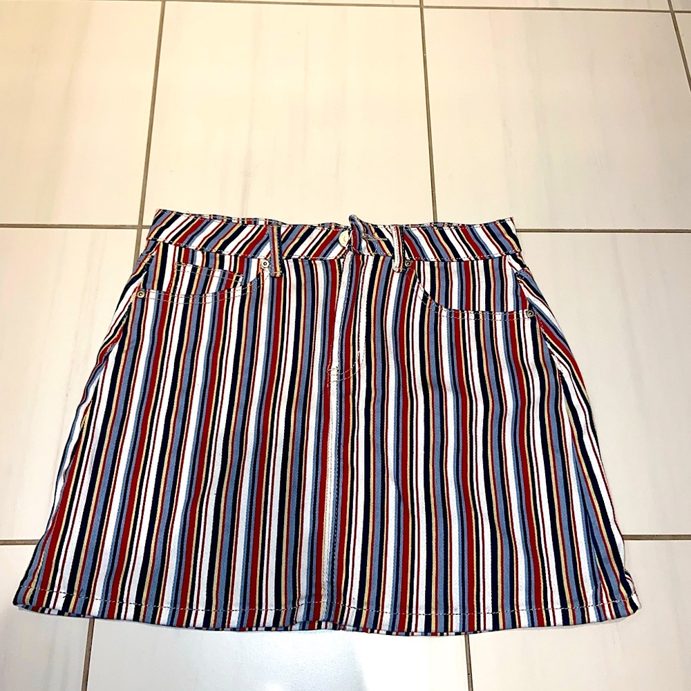 denim mini skirt